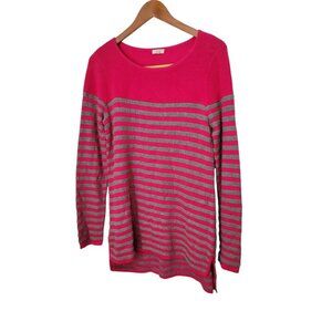 Women's Talbots Striped Pink Gray Talbots Sweater Tunic